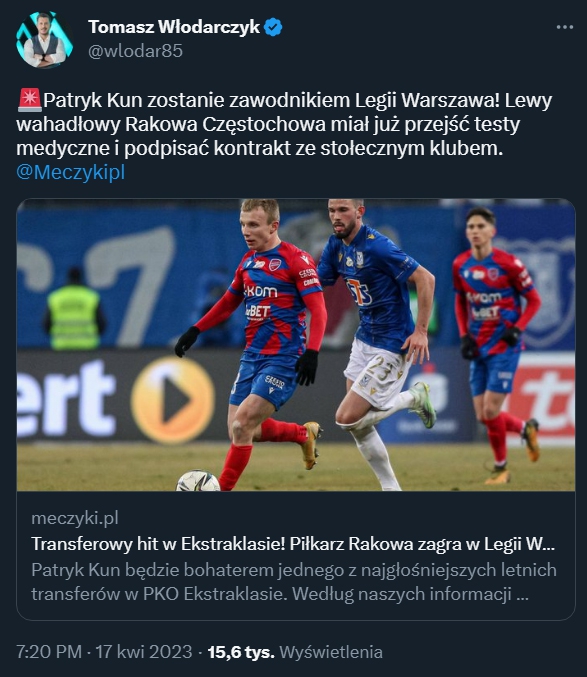 HIT! Piłkarz Rakowa podpisał kontrakt z Legią!!!