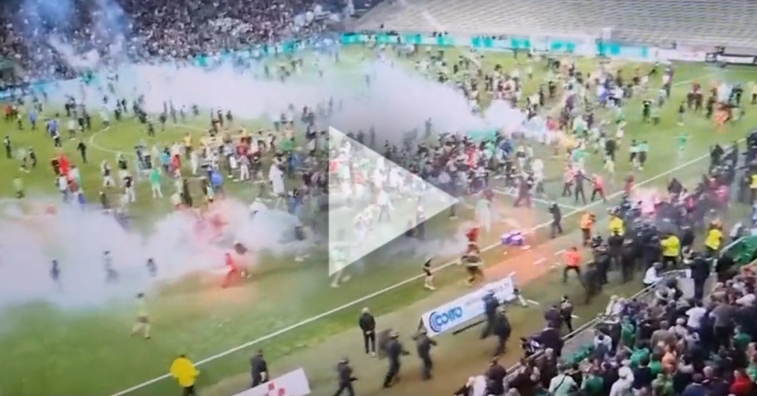 ZAMIESZKI na stadionie Saint-Étienne po spadku do Ligue 1! [VIDEO]