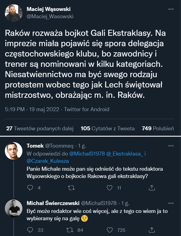 Właściciel Rakowa ODPOWIADA na news Macieja Wąsowskiego nt. bojkotu gali! :D