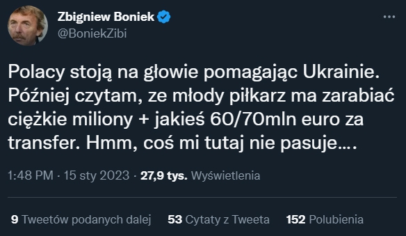 SZOKUJĄCY TWEET Zbigniewa Bońka nt. transferu Mudryka!