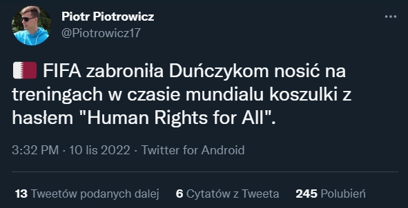 SZOK! FIFA zabroniła Duńczykom promowanie TAKIEGO HASŁA na MŚ w Katarze!