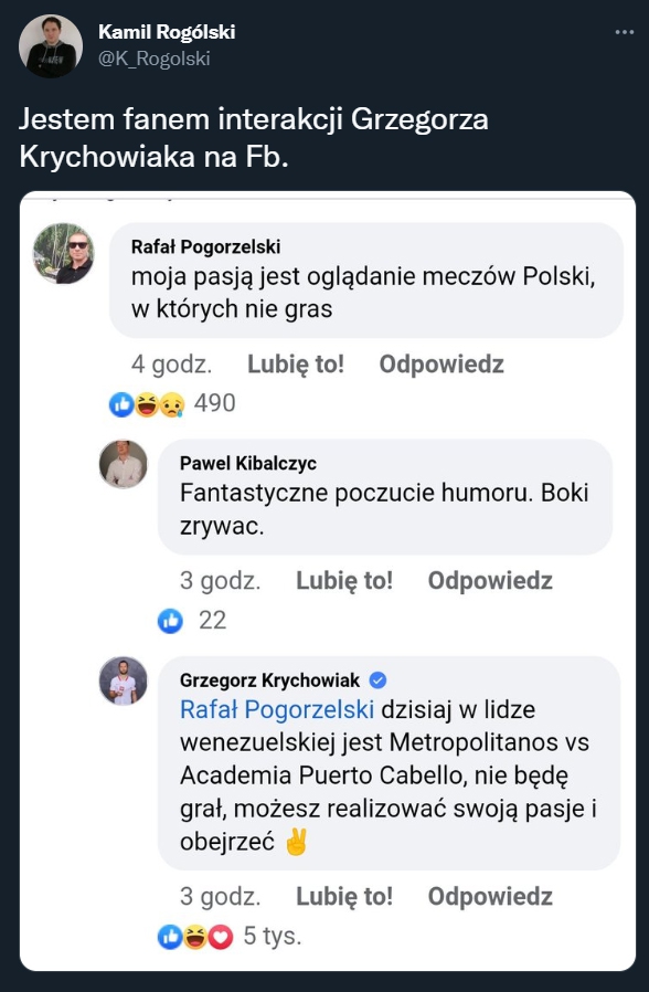 Tak Krychowiak odpowiada kibicowi na facebooku... :D