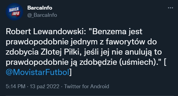 SŁOWA Lewandowskiego nt. potencjalnego zwycięzcy Złotej Piłki!