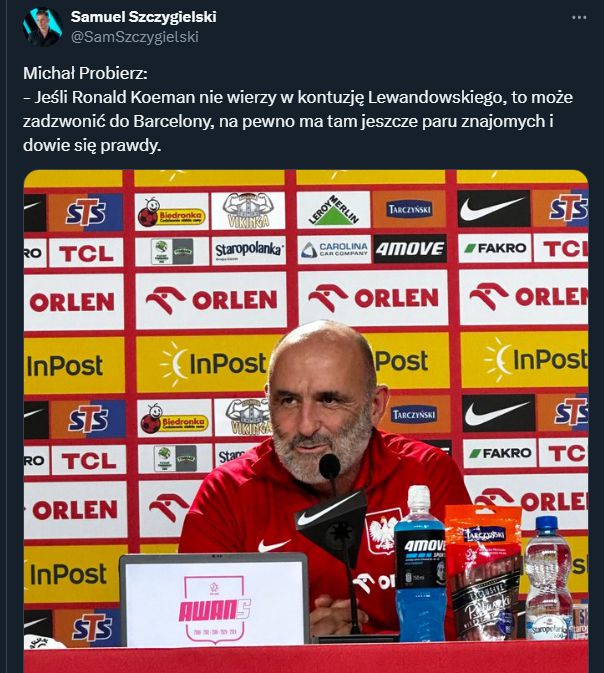 Tak Michał Probierz ODPOWIEDZIAŁ Ronaldowi Koemanowi ws. urazu Lewandowskiego... xD