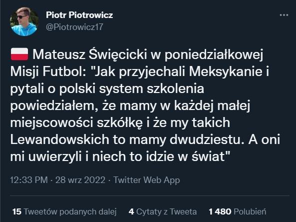 SŁOWA Święcickiego do dziennikarzy z Meksyku nt. polskiego szkolenia... xD