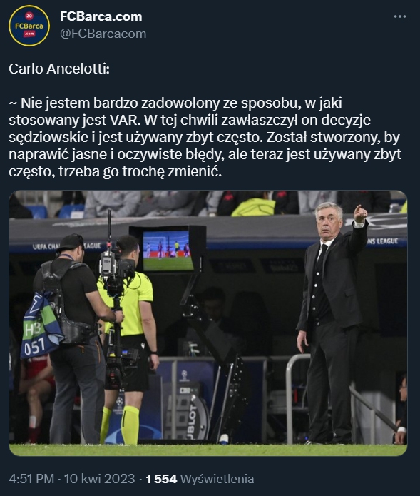 SŁOWA Carlo Ancelottiego nt. VARu!