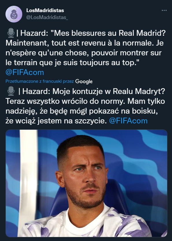 Eden Hazard na temat swojej formy...