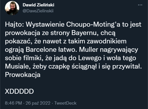 Hajto o powodzie wystawienia Choupo-Motinga przez Bayern... xD