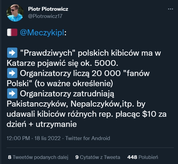 TYLE ma być ''PRAWDZIWYCH'' polskich kibiców na Mundialu w Katarze!