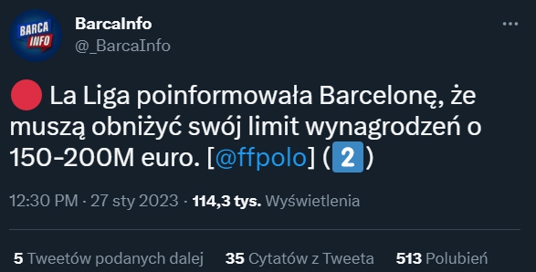 OLBRZYMIE kłopoty Barcelony...