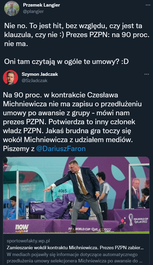 HIT! Prezes PZPN nt. kontraktu Czesława Michniewicza