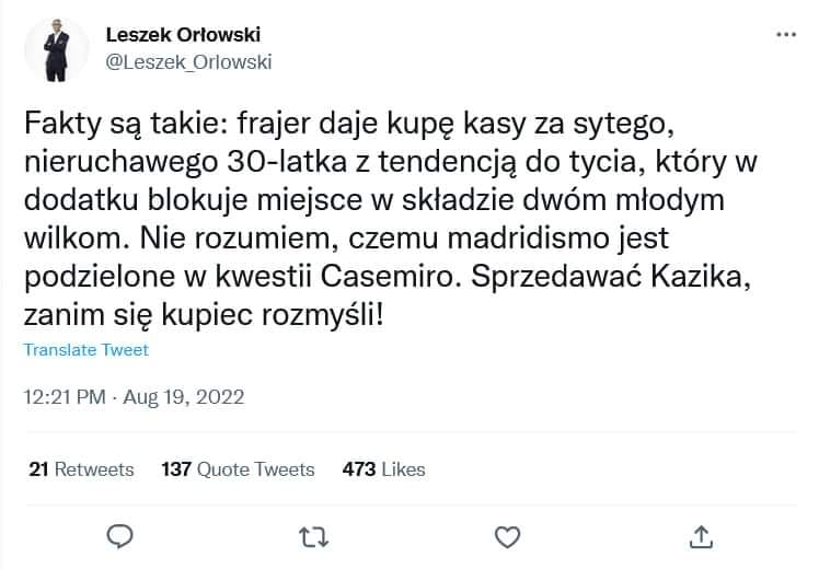 Pamiętny TWEET Leszka Orłowskiego... :D