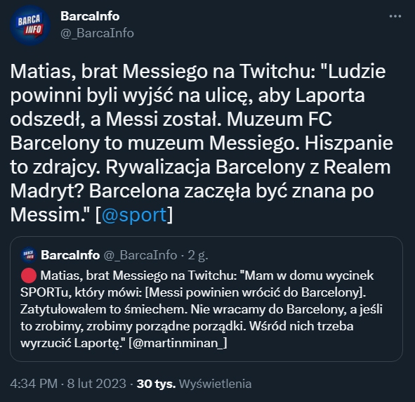 ZASKAKUJĄCE SŁOWA brata Leo Messiego...