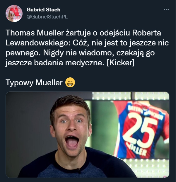 Muller żartuje nt. odejścia Lewandowskiego... :D