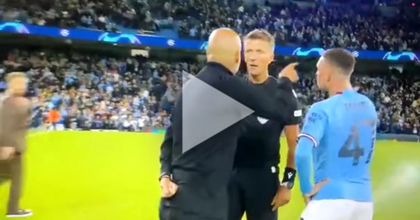 Pep Guardiola kłóci się z sędzią, dostaje żółtą kartkę i... przytula arbitra! :D [VIDEO]