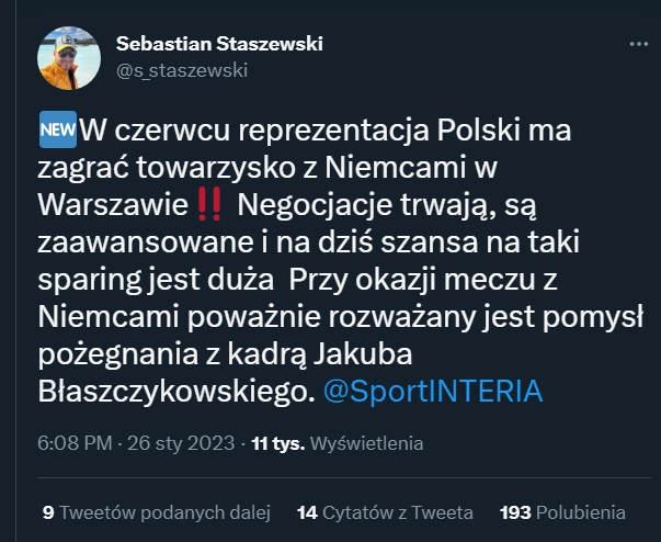 ZASKAKUJĄCY pomysł na sparing reprezentacji Polski w czerwcu!