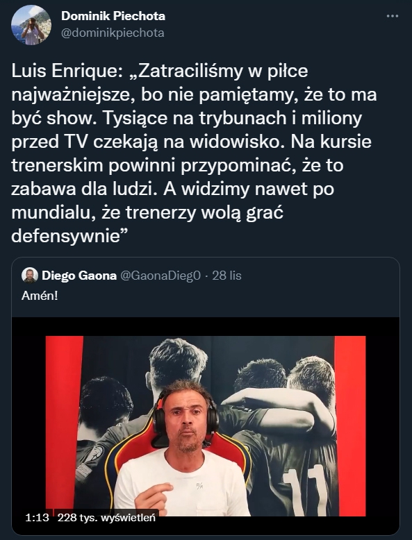 Luis Enrique o DEFENSYWNEJ grze w piłce nożnej...