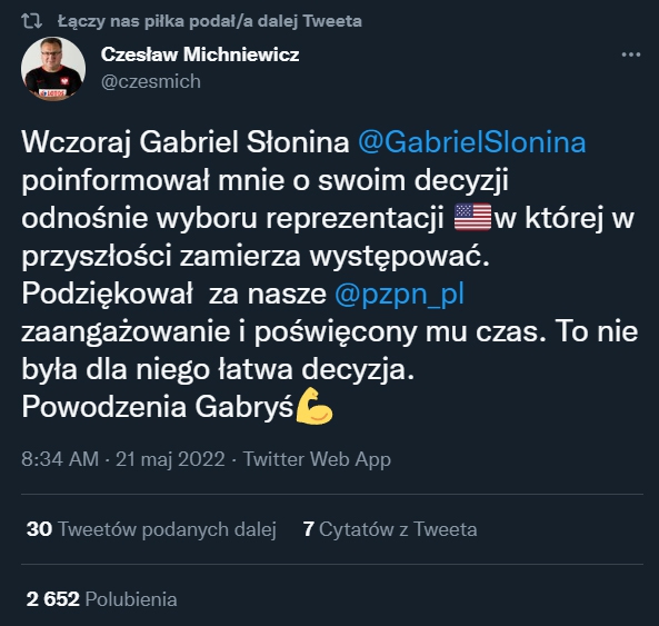 Czesław Michniewicz O DECYZJI Gabriela Słoniny...