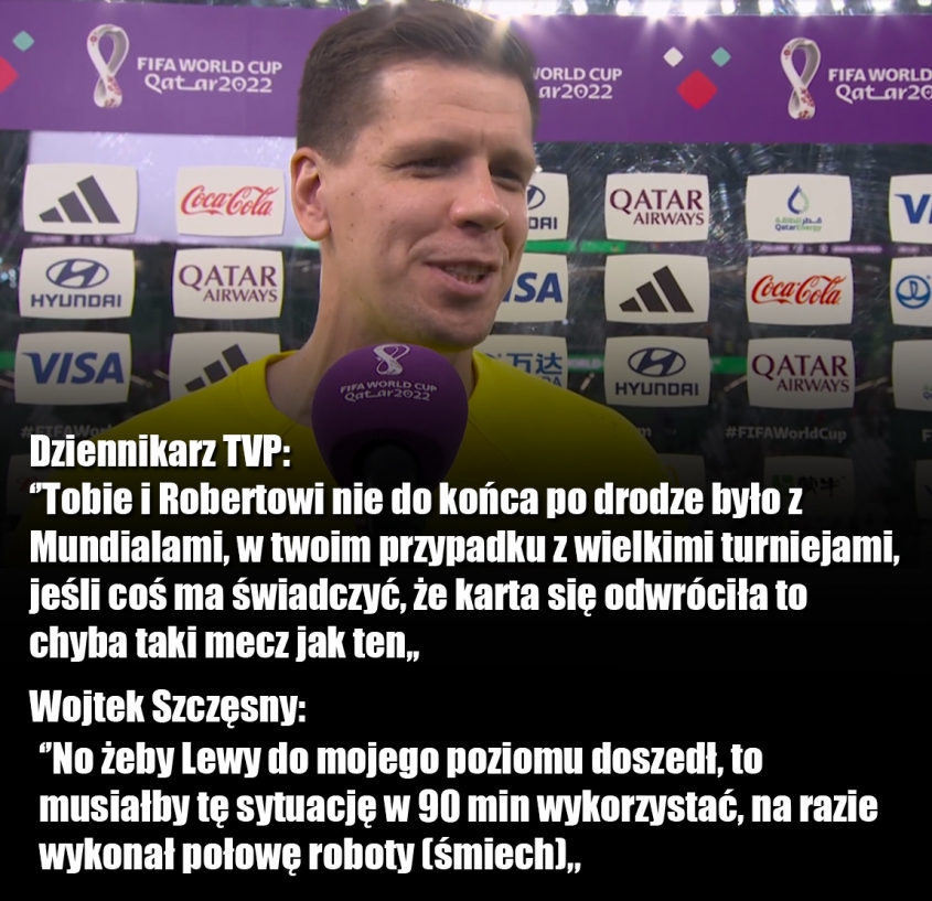 Szczęsny ŻARTUJE z Lewego po meczu z Arabią... :D