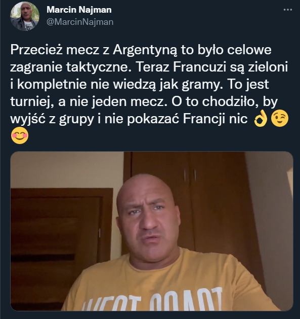 Marcin Najman WYJAŚNIA dlaczego zagraliśmy tak z Argentyną... xD