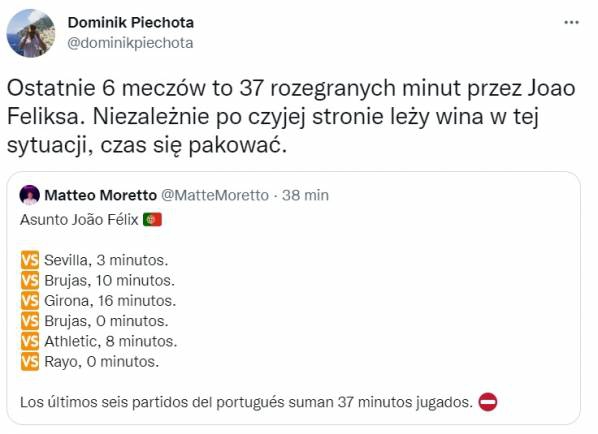 MINUTY Joao Felixa w ostatnich 6 meczach!