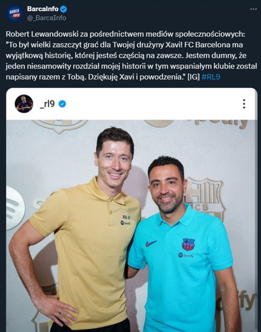 Tak Robert Lewandowski pożegnał Xaviego!