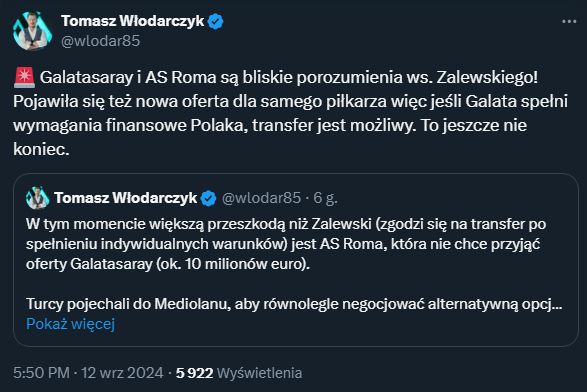 Z OSTATNIEJ CHWILI! Nowe wieści ws. transferu Zalewskiego!