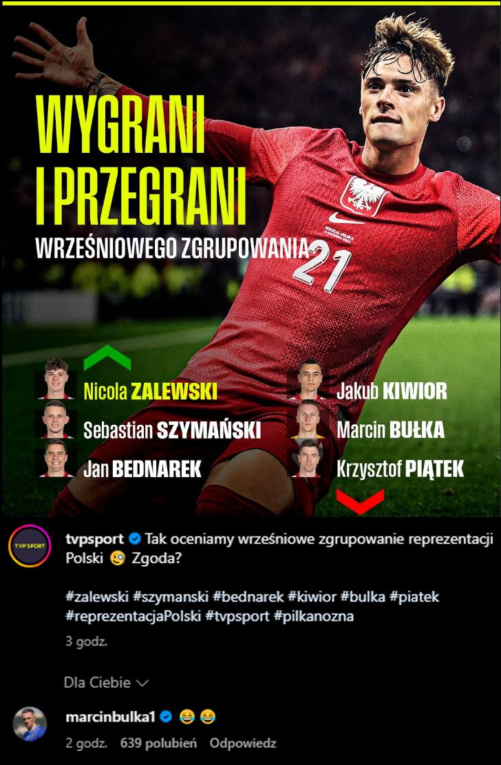 REAKCJA Marcina Bułki na umieszczenie go w ''PRZEGRANYCH'' zgrupowania przez TVP Sport