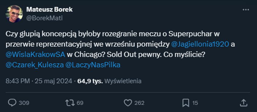 POMYSŁ Mateusza Borka na rozegranie Superpucharu Polski... xD