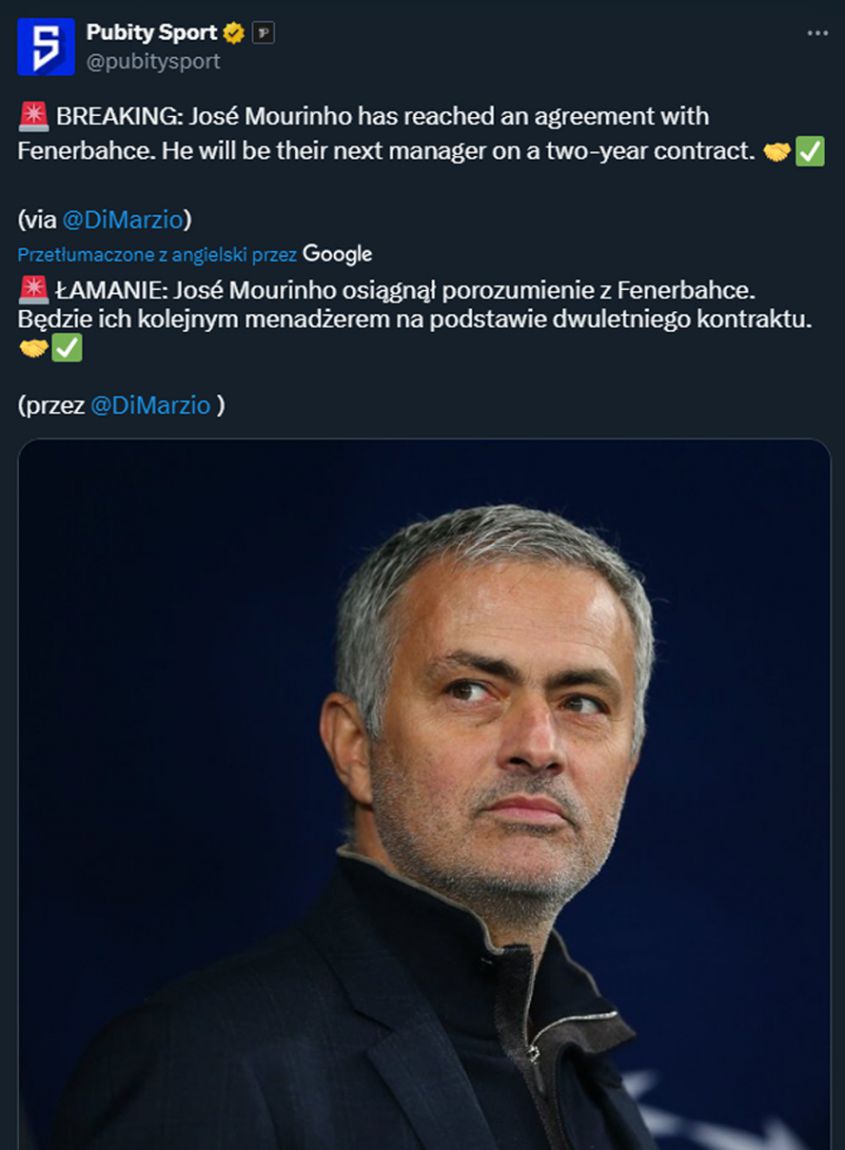 JOSE MOURINHO WRACA NA ŁAWKĘ TRENERSKĄ!