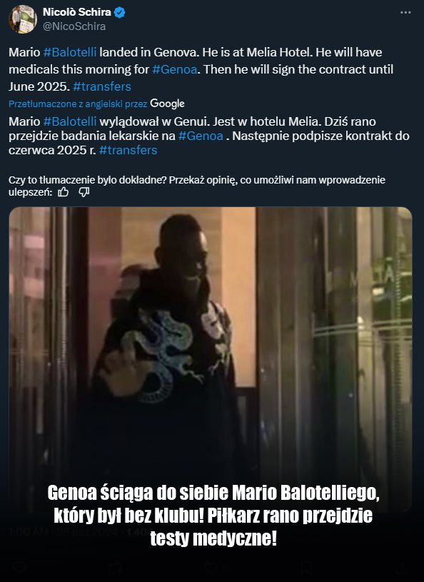 MARIO BALOTELLI NA TESTACH MEDYCZNYCH!