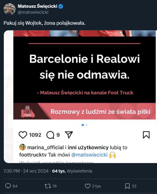 TAKI WPIS polajkowała żona Wojciecha Szczęsnego!