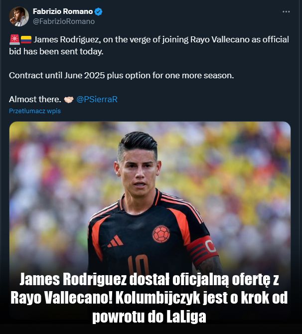 James Rodriguez może wrócić do LaLiga! JEST OFERTA!