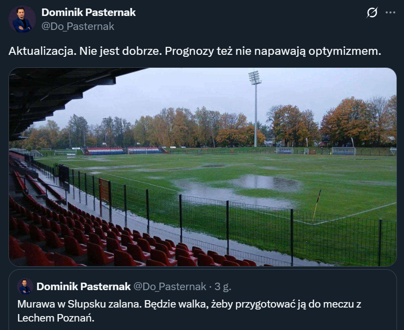 FATALNY stan murawy Gryfu dzień przed meczem z Lechem Poznań