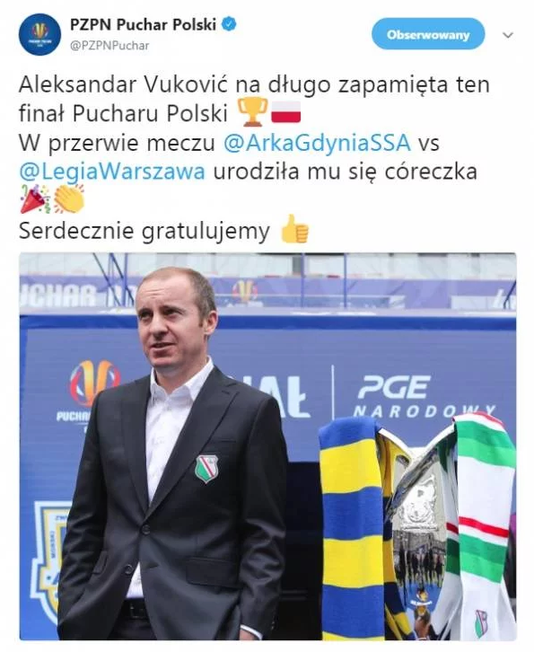 Aleksandar Vuković do końca życia zapamięta tegoroczny finał PP